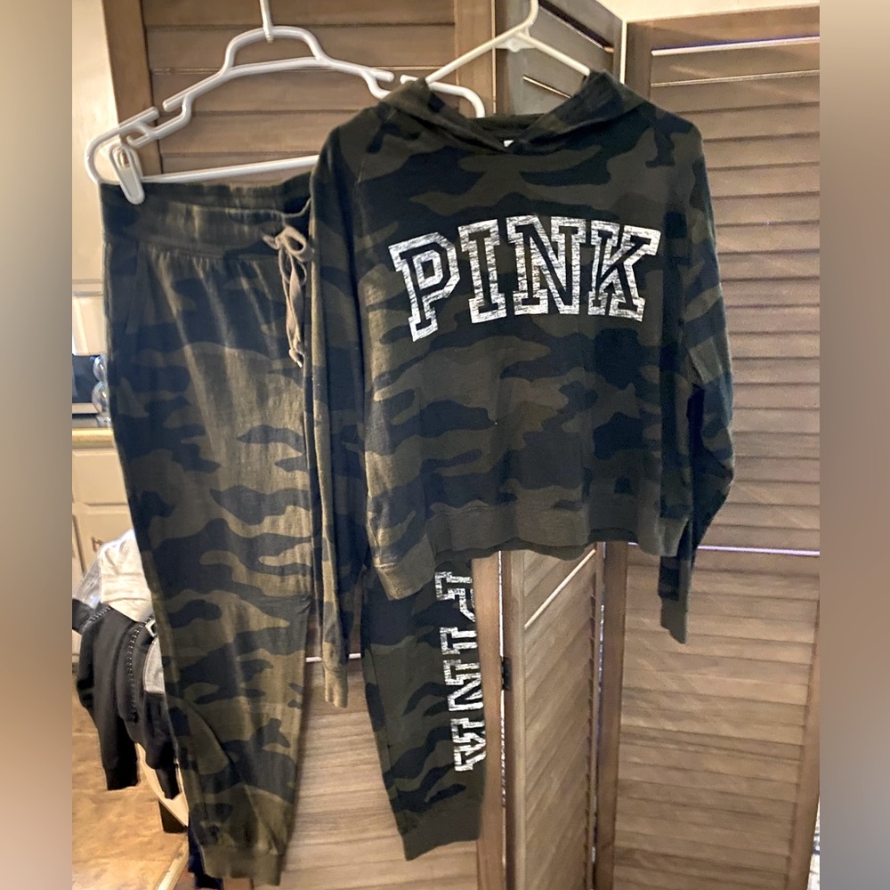 Pink Camo Hoodie and Joggers Set